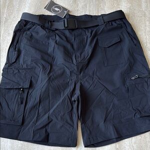 Black Cargo Shorts with Relaxed Fit and Durable Design